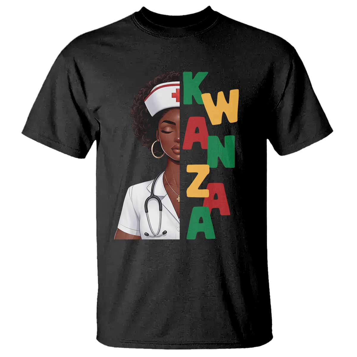 African American Nurse T Shirt Joyful Kwanzaa Celebration Gift TS12 Black Print Your Wear
