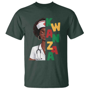 African American Nurse T Shirt Joyful Kwanzaa Celebration Gift TS12 Dark Forest Green Print Your Wear