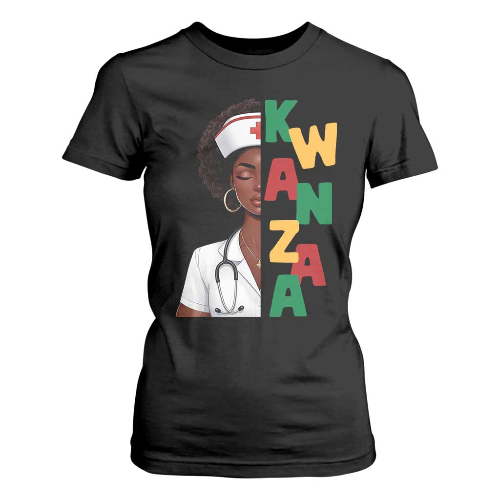 African American Nurse T Shirt For Women Joyful Kwanzaa Celebration Gift TS12 Black Print Your Wear