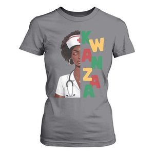 African American Nurse T Shirt For Women Joyful Kwanzaa Celebration Gift TS12 Charcoal Print Your Wear
