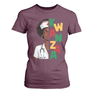 African American Nurse T Shirt For Women Joyful Kwanzaa Celebration Gift TS12 Maroon Print Your Wear