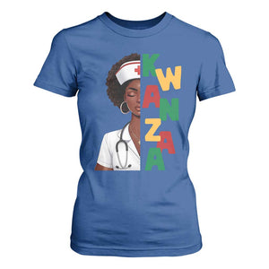 African American Nurse T Shirt For Women Joyful Kwanzaa Celebration Gift TS12 Royal Blue Print Your Wear