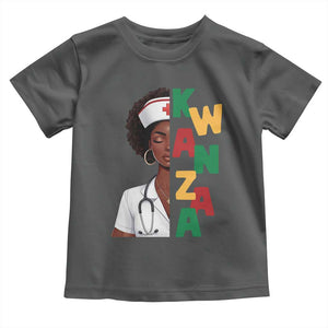 African American Nurse Toddler T Shirt Joyful Kwanzaa Celebration Gift TS12 Dark Heather Print Your Wear