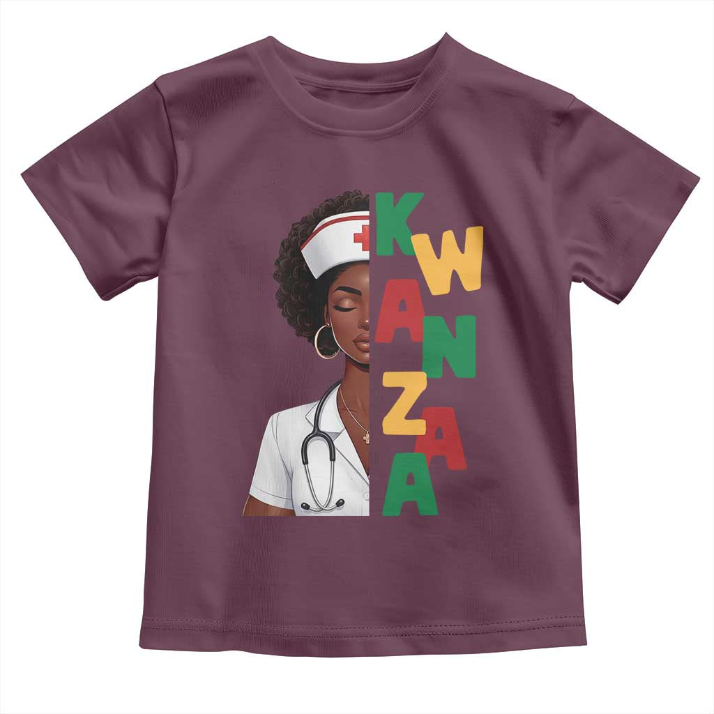 African American Nurse Toddler T Shirt Joyful Kwanzaa Celebration Gift TS12 Maroon Print Your Wear