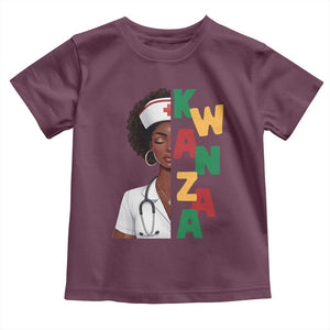 African American Nurse Toddler T Shirt Joyful Kwanzaa Celebration Gift TS12 Maroon Print Your Wear