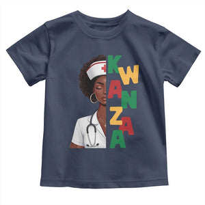 African American Nurse Toddler T Shirt Joyful Kwanzaa Celebration Gift TS12 Navy Print Your Wear