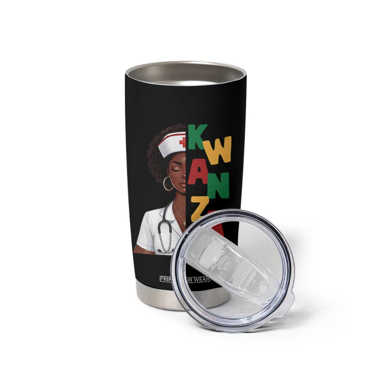 African American Nurse Tumbler Cup Joyful Kwanzaa Celebration Gift - Print Your Wear