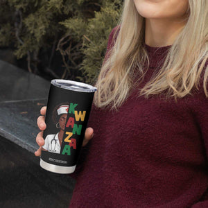 African American Nurse Tumbler Cup Joyful Kwanzaa Celebration Gift - Print Your Wear