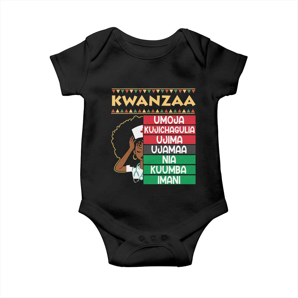 7 Principles Of Kwanzaa Baby Onesie Nurse Pride African American Heritage Gift TS12 Black Print Your Wear