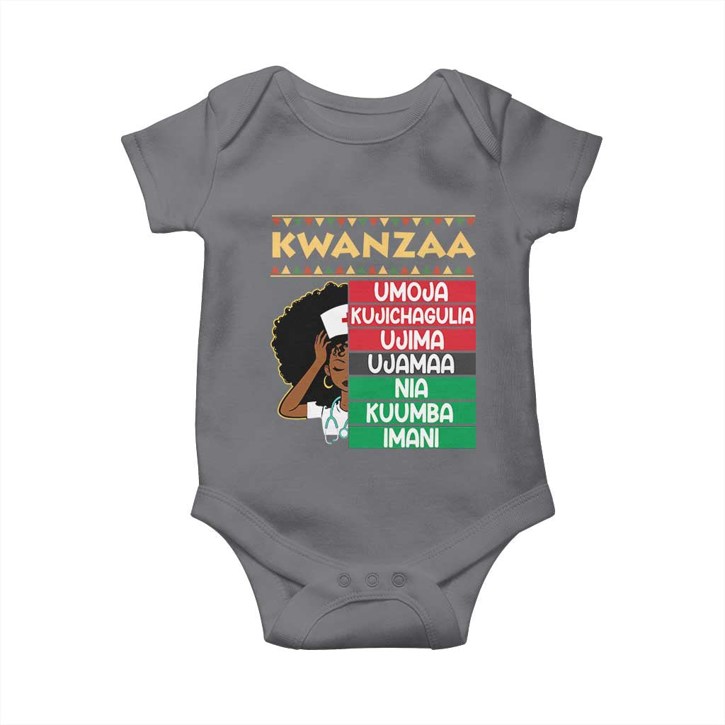 7 Principles Of Kwanzaa Baby Onesie Nurse Pride African American Heritage Gift TS12 Charcoal Print Your Wear