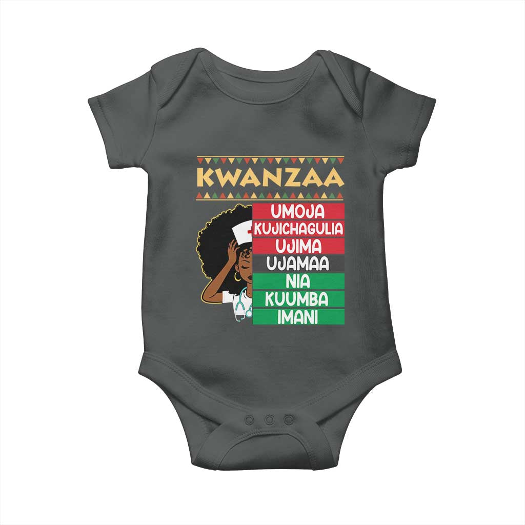 7 Principles Of Kwanzaa Baby Onesie Nurse Pride African American Heritage Gift TS12 Dark Heather Print Your Wear