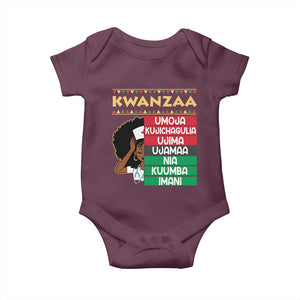7 Principles Of Kwanzaa Baby Onesie Nurse Pride African American Heritage Gift TS12 Maroon Print Your Wear