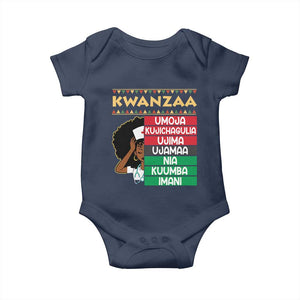 7 Principles Of Kwanzaa Baby Onesie Nurse Pride African American Heritage Gift TS12 Navy Print Your Wear