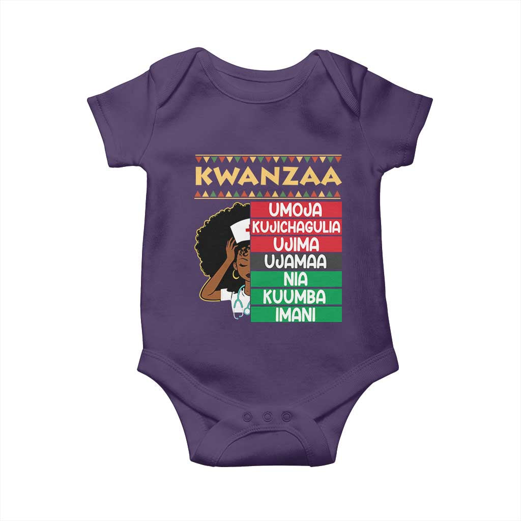 7 Principles Of Kwanzaa Baby Onesie Nurse Pride African American Heritage Gift TS12 Purple Print Your Wear