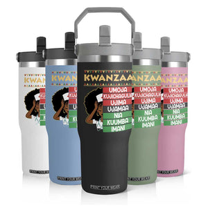 7 Principles Of Kwanzaa Flip Straw Tumbler Nurse Pride African American Heritage Gift TS12 Print Your Wear