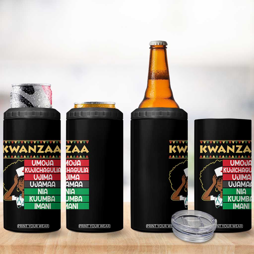 7 Principles Of Kwanzaa 4 in 1 Can Cooler Tumbler Nurse Pride African American Heritage Gift TS12 Print Your Wear