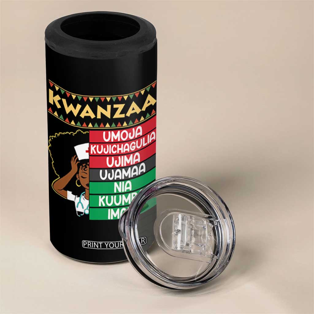 7 Principles Of Kwanzaa 4 in 1 Can Cooler Tumbler Nurse Pride African American Heritage Gift TS12 Print Your Wear