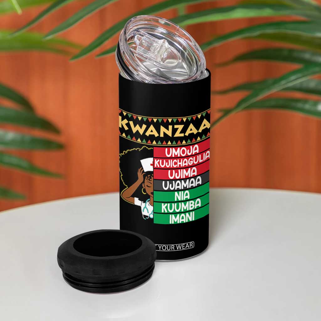 7 Principles Of Kwanzaa 4 in 1 Can Cooler Tumbler Nurse Pride African American Heritage Gift TS12 Print Your Wear