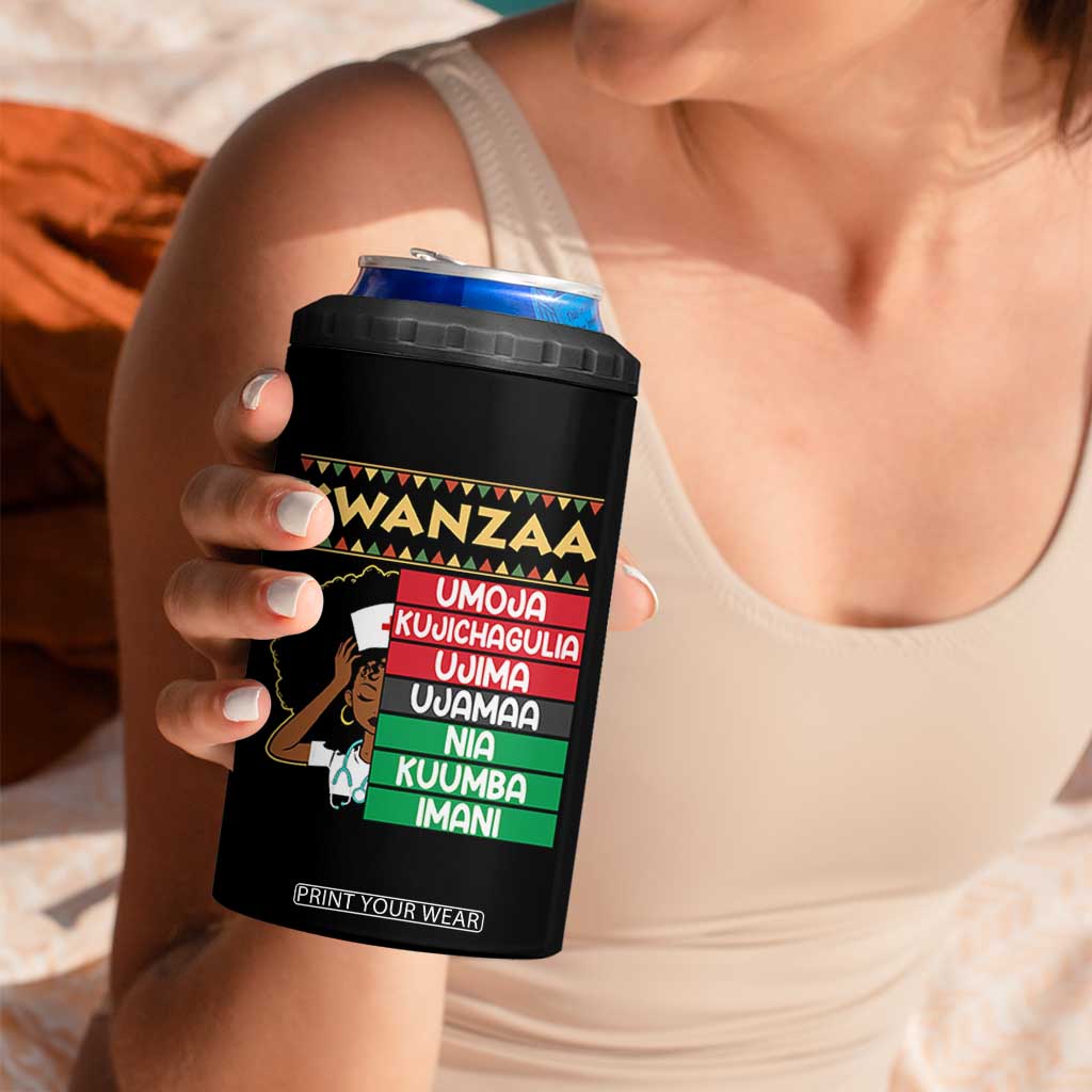7 Principles Of Kwanzaa 4 in 1 Can Cooler Tumbler Nurse Pride African American Heritage Gift TS12 Print Your Wear