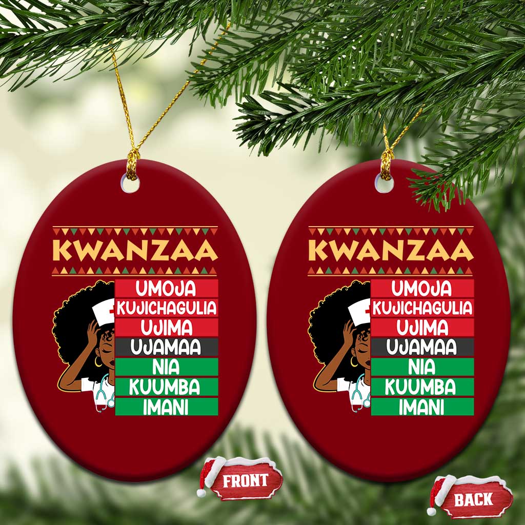 7 Principles Of Kwanzaa Ceramic Ornament Nurse Pride African American Heritage Gift TS12 Print Your Wear