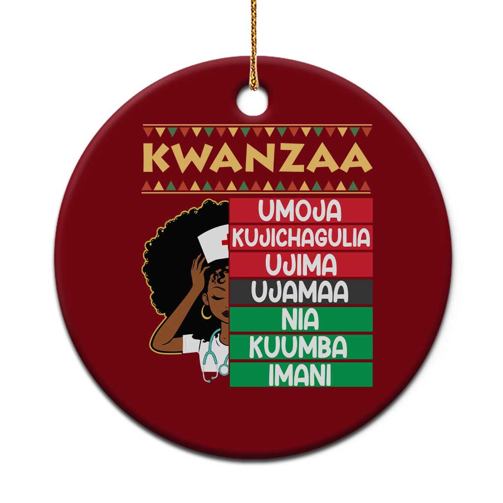 7 Principles Of Kwanzaa Ceramic Ornament Nurse Pride African American Heritage Gift TS12 1pc Red Print Your Wear