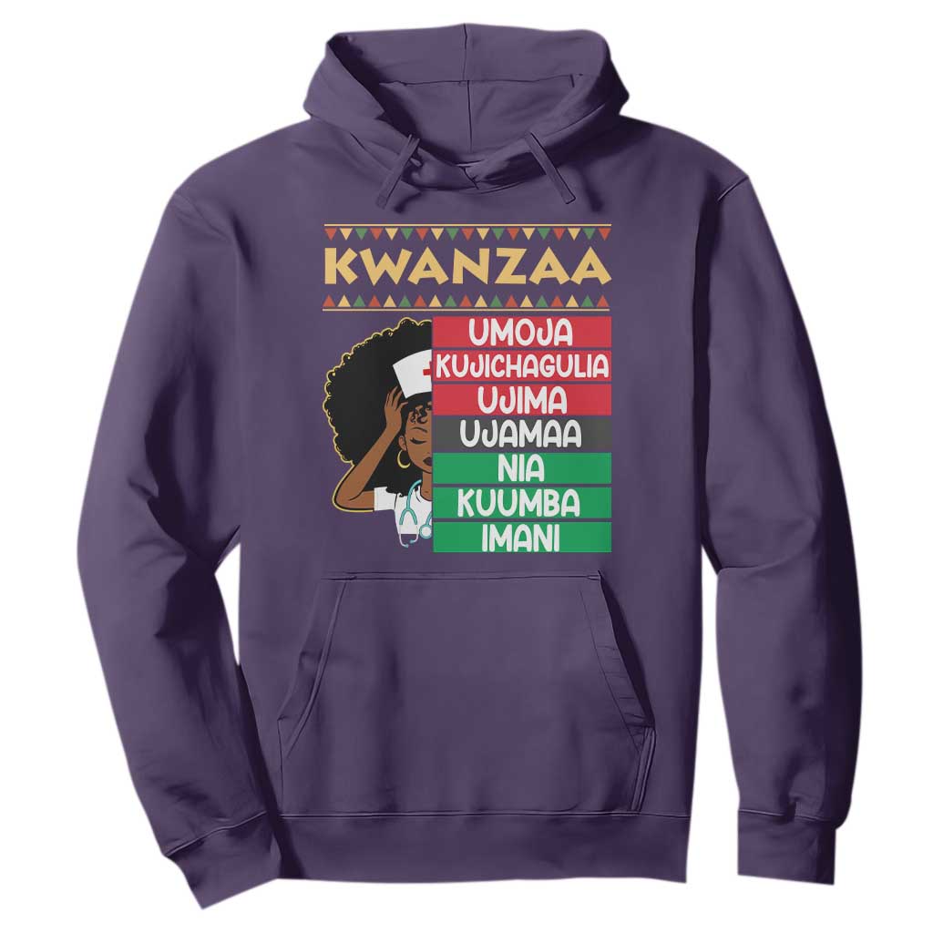 7 Principles Of Kwanzaa Hoodie Nurse Pride African American Heritage Gift TS12 Purple Print Your Wear