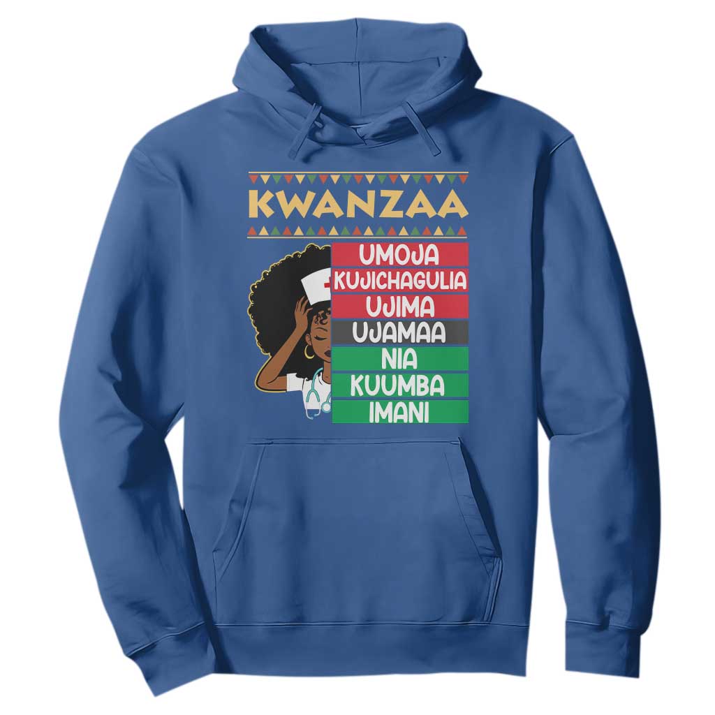7 Principles Of Kwanzaa Hoodie Nurse Pride African American Heritage Gift TS12 Royal Blue Print Your Wear