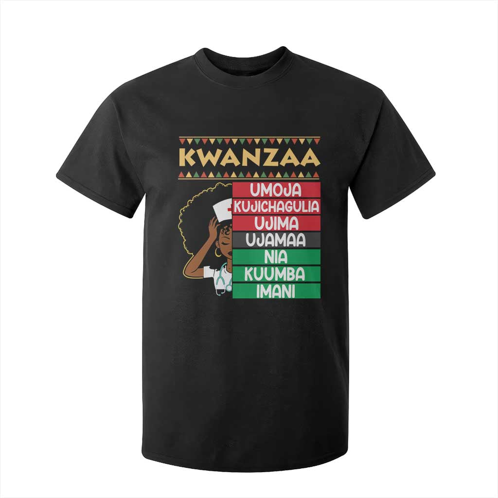 7 Principles Of Kwanzaa T Shirt For Kid Nurse Pride African American Heritage Gift TS12 Black Print Your Wear