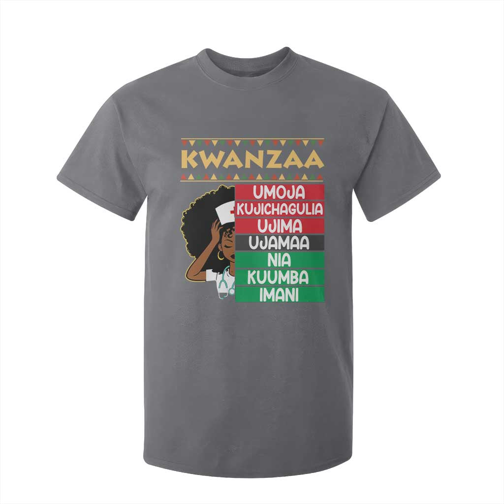 7 Principles Of Kwanzaa T Shirt For Kid Nurse Pride African American Heritage Gift TS12 Charcoal Print Your Wear