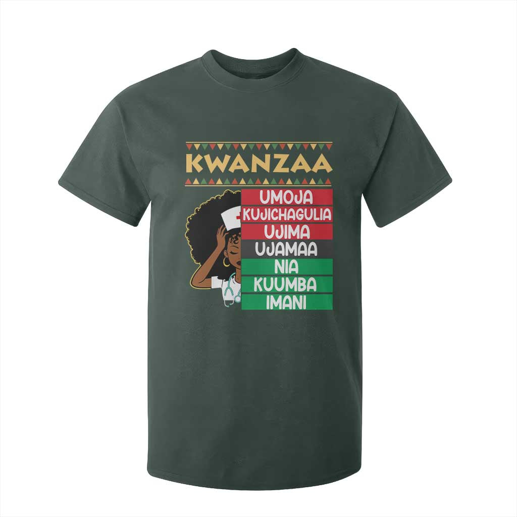 7 Principles Of Kwanzaa T Shirt For Kid Nurse Pride African American Heritage Gift TS12 Dark Forest Green Print Your Wear