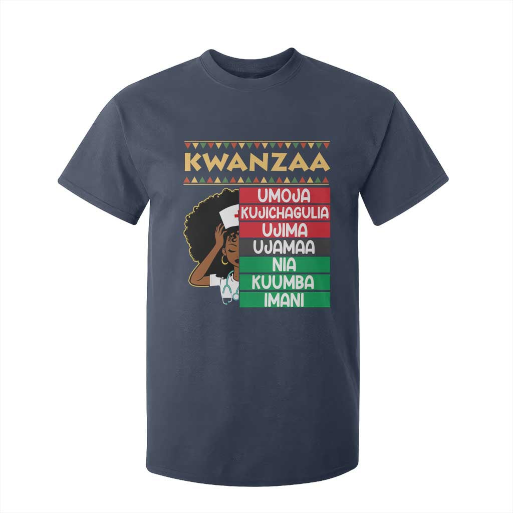 7 Principles Of Kwanzaa T Shirt For Kid Nurse Pride African American Heritage Gift TS12 Navy Print Your Wear
