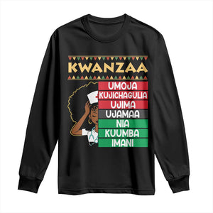 7 Principles Of Kwanzaa Long Sleeve Shirt Nurse Pride African American Heritage Gift TS12 Black Print Your Wear