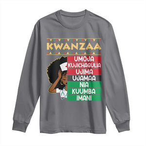7 Principles Of Kwanzaa Long Sleeve Shirt Nurse Pride African American Heritage Gift TS12 Charcoal Print Your Wear