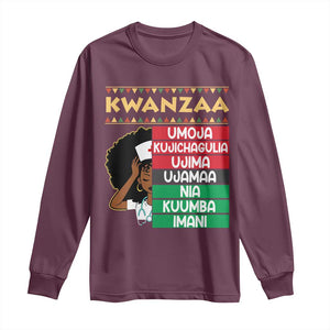 7 Principles Of Kwanzaa Long Sleeve Shirt Nurse Pride African American Heritage Gift TS12 Maroon Print Your Wear