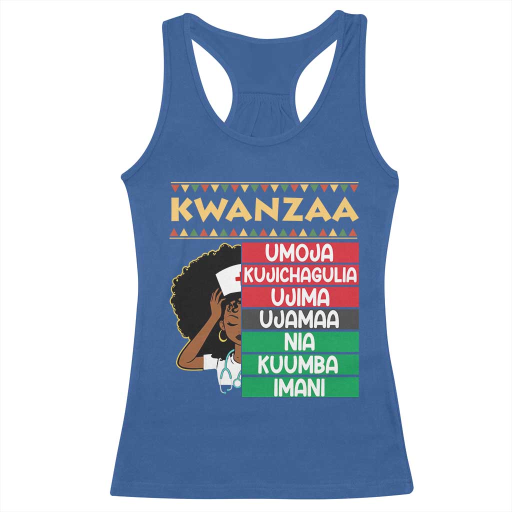 7 Principles Of Kwanzaa Racerback Tank Top Nurse Pride African American Heritage Gift TS12 Royal Blue Print Your Wear