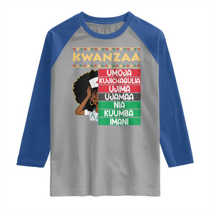 7 Principles Of Kwanzaa Raglan Shirt Nurse Pride African American Heritage Gift TS12 Sport Gray Royal Print Your Wear