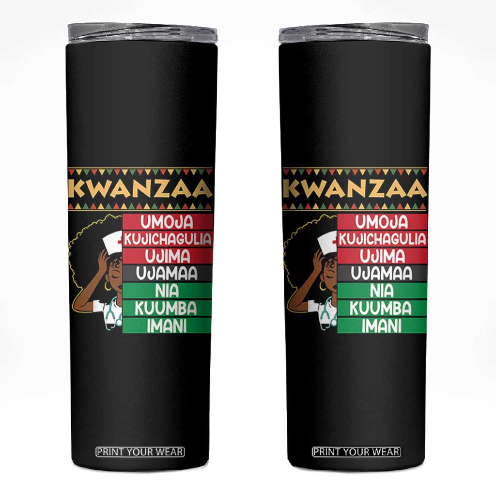 7 Principles Of Kwanzaa Skinny Tumbler Nurse Pride African American Heritage Gift TS12 Black Print Your Wear