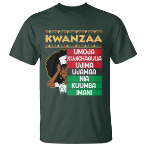 7 Principles Of Kwanzaa T Shirt Nurse Pride African American Heritage Gift TS12 Dark Forest Green Print Your Wear