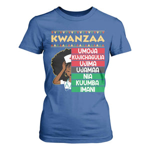 7 Principles Of Kwanzaa T Shirt For Women Nurse Pride African American Heritage Gift TS12 Royal Blue Print Your Wear