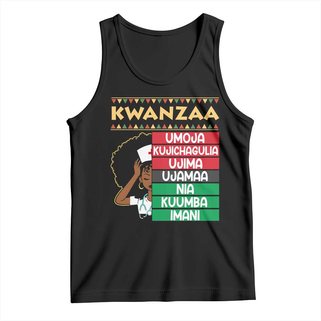 7 Principles Of Kwanzaa Tank Top Nurse Pride African American Heritage Gift TS12 Black Print Your Wear