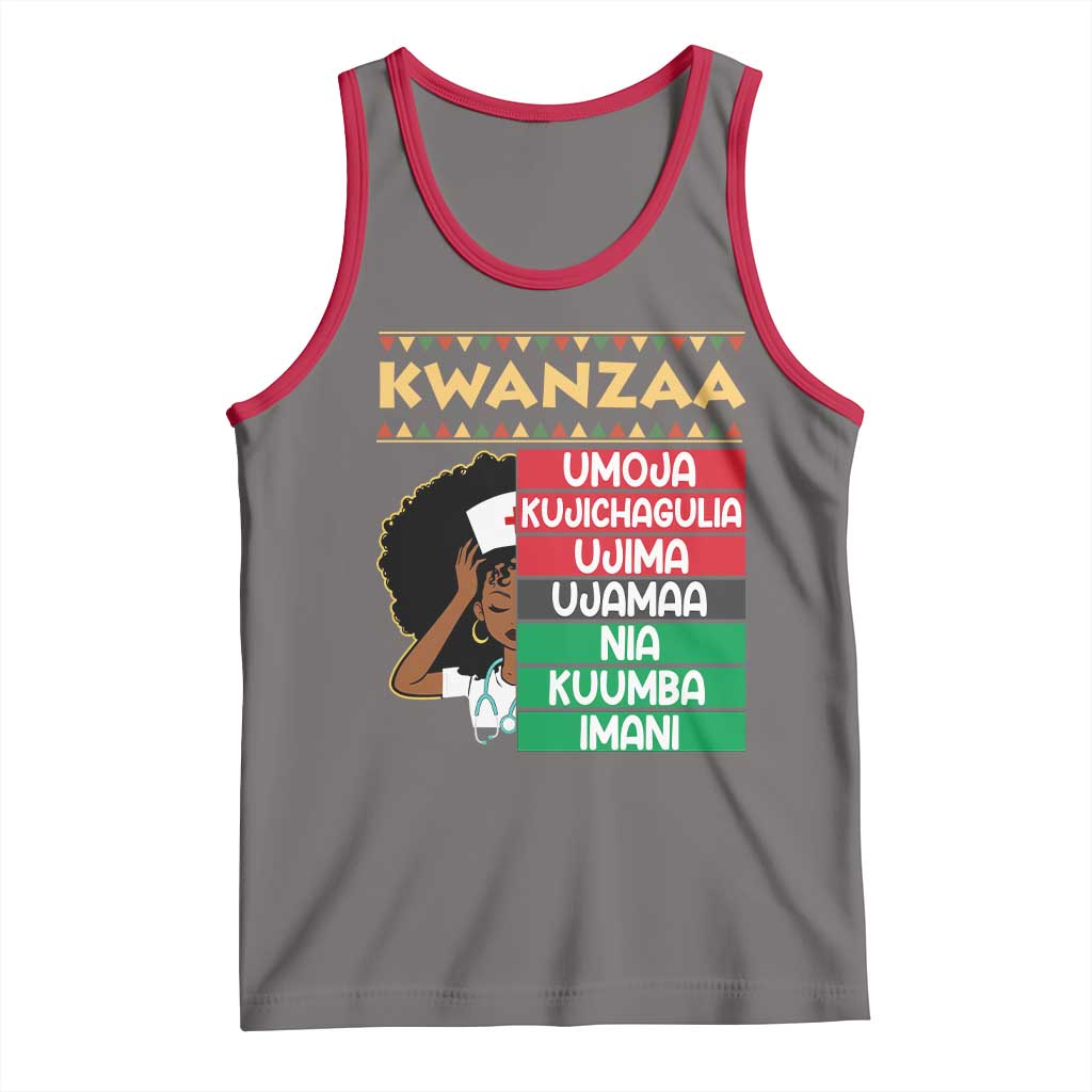 7 Principles Of Kwanzaa Tank Top Nurse Pride African American Heritage Gift TS12 Deep Heather Red Print Your Wear
