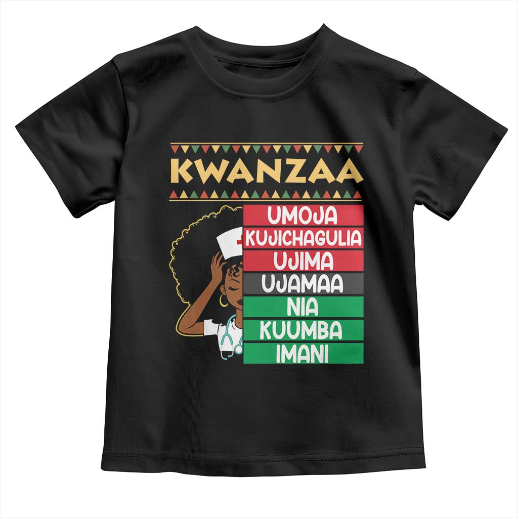 7 Principles Of Kwanzaa Toddler T Shirt Nurse Pride African American Heritage Gift TS12 Black Print Your Wear