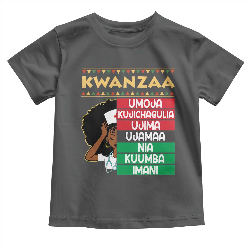 7 Principles Of Kwanzaa Toddler T Shirt Nurse Pride African American Heritage Gift TS12 Dark Heather Print Your Wear