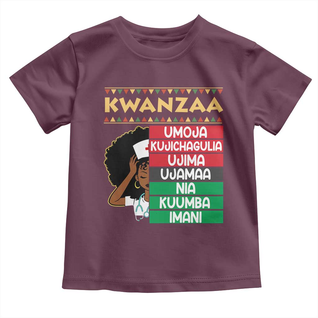 7 Principles Of Kwanzaa Toddler T Shirt Nurse Pride African American Heritage Gift TS12 Maroon Print Your Wear