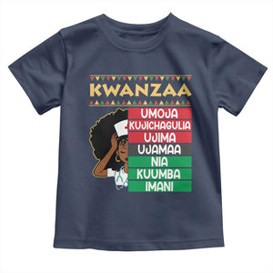 7 Principles Of Kwanzaa Toddler T Shirt Nurse Pride African American Heritage Gift TS12 Navy Print Your Wear