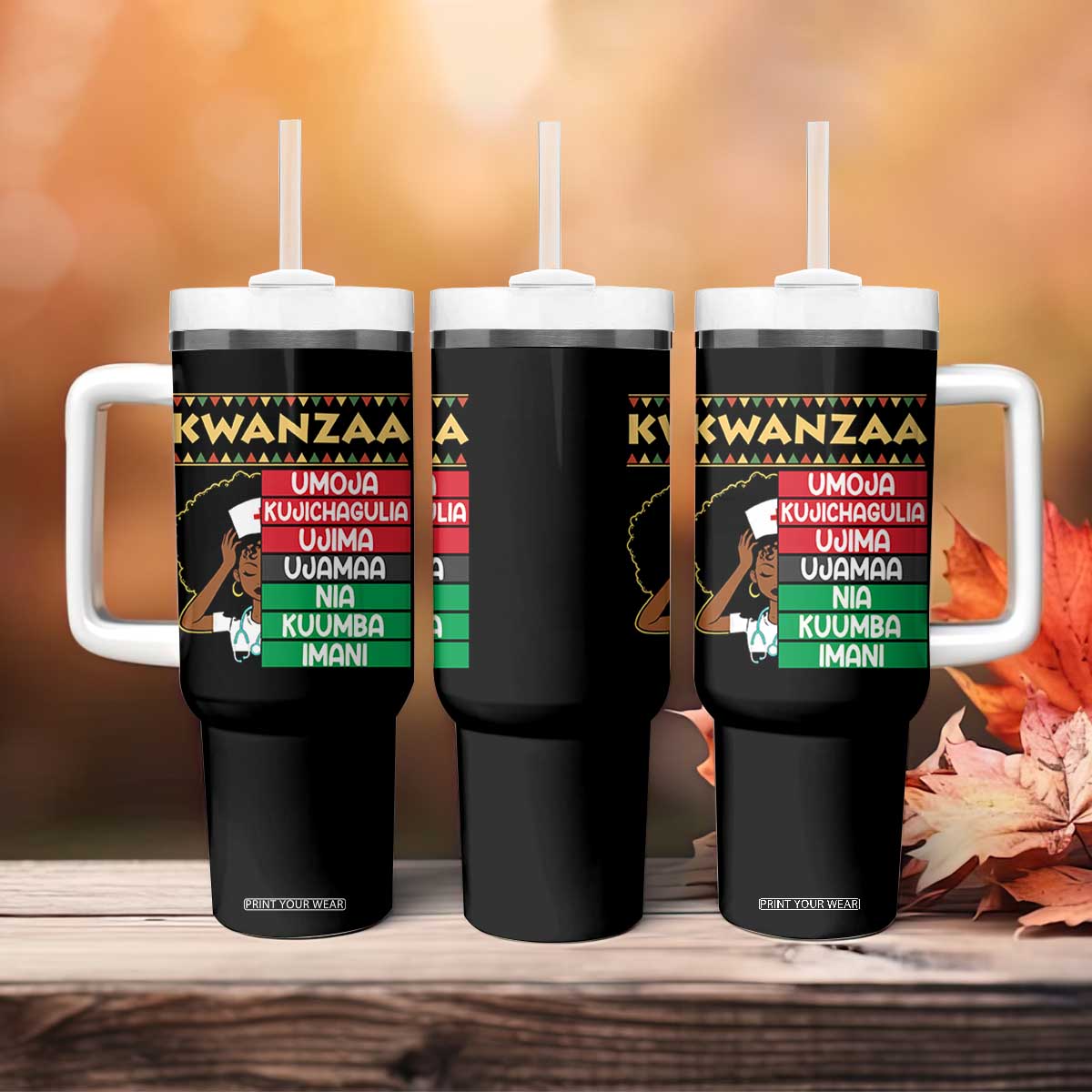7 Principles Of Kwanzaa Tumbler With Handle Nurse Pride African American Heritage Gift TS12 Print Your Wear