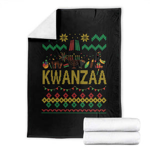 Funny Kwanzaa Celebration Ugly Sweater Throw Blanket African Heritage Holiday Gift TS12 Black Print Your Wear