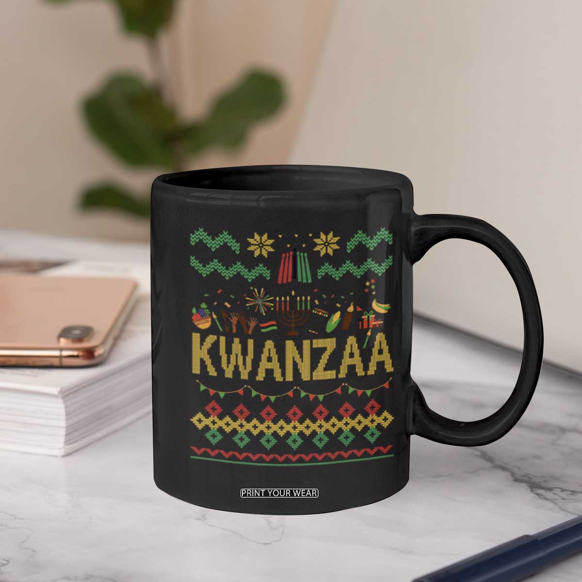 Funny Kwanzaa Celebration Ugly Sweater Coffee Mug African Heritage Holiday Gift TS12 Print Your Wear
