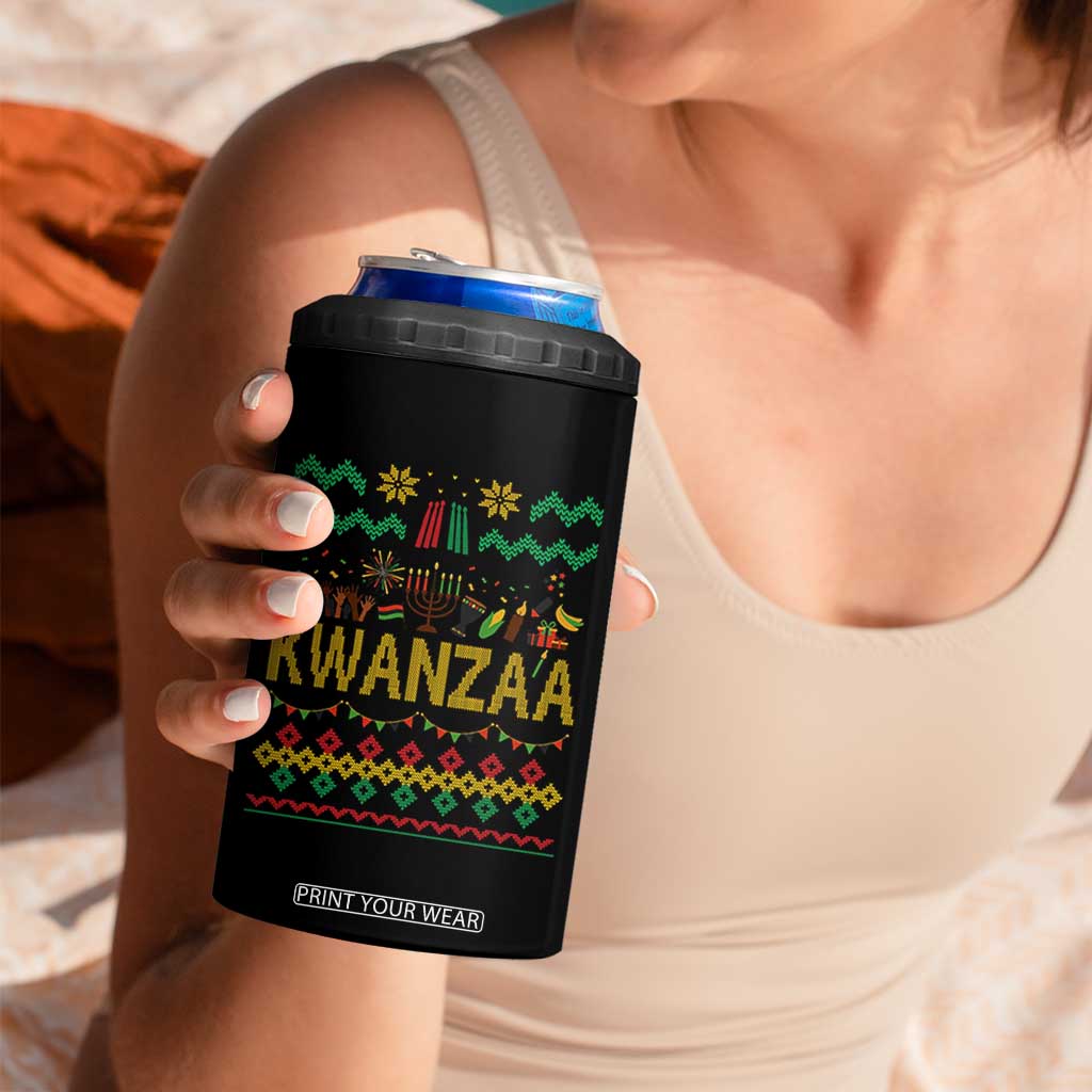 Funny Kwanzaa Celebration Ugly Sweater 4 in 1 Can Cooler Tumbler African Heritage Holiday Gift TS12 Print Your Wear