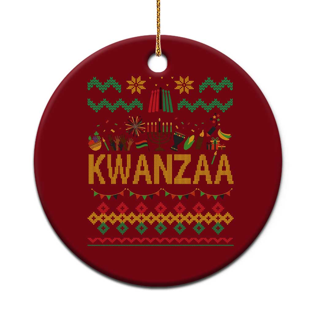 Funny Kwanzaa Celebration Ugly Sweater Ceramic Ornament African Heritage Holiday Gift TS12 1pc Red Print Your Wear